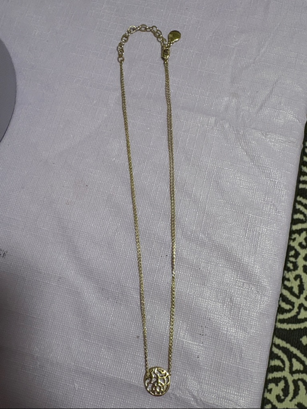 Vera Bradley Gold Tone Filigree Pendant Necklace